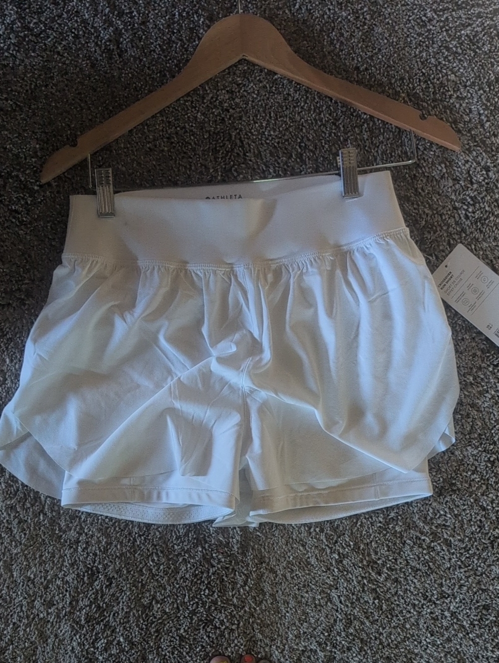 Athleta White Women's Shorts with Built-In Liner
